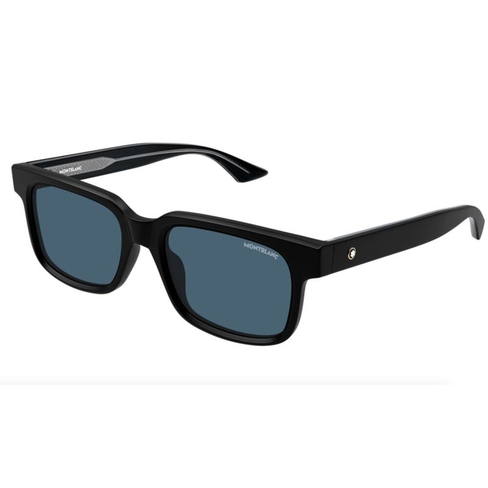 Montblanc MB0383S-003 Matte Black Square Sunglasses Effortless Minimalism